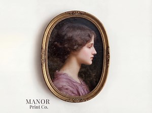 Victorian Woman Portrait, Vintage Profile Painting, Romantic Wall Art (digital Download) 1197 - Etsy UK