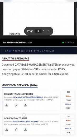 DBMS Question Paper 2024 | RGPV 4th Semester CSE/IT | Database Management System Previous Year Paper