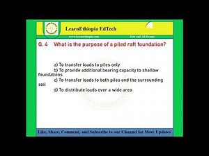 Foundation Engineering II | Model Exit Exam Questions for Civil Engineering Exit Exam