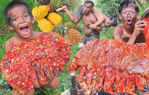 山野男子烤了50斤排骨，去上个厕所，排骨被吃光了