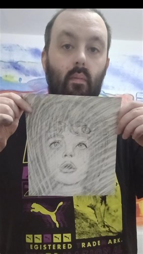 beautiful creative abstract pencil portrait drawing in graphite