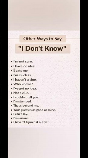 Many other ways to|| I DON’T KNOW||#shortsfeed#shorts#ytshorts#spokenenglish#learnenglish#grammar