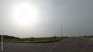 Experience the freedom of the open road with our captivating rear-view car driving footage through empty streets. Immerse yourself in the sensation of cruising through wide avenues and narrow lanes