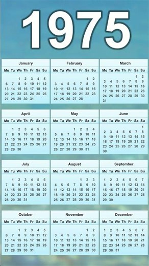 1975 Calendar