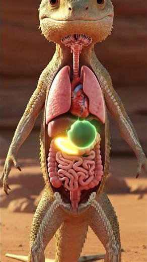 "🦎How does a lizard digest its food under the desert sun?,🌞||✨3D journey inside little survivor!🌿."