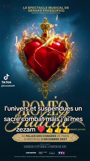 #romeoandjuliette #damiensargue #romeoetjuliette #romeoetjuliettemusical #romeoandjuliet @Live Nation France @Ticketmaster @FnacEs