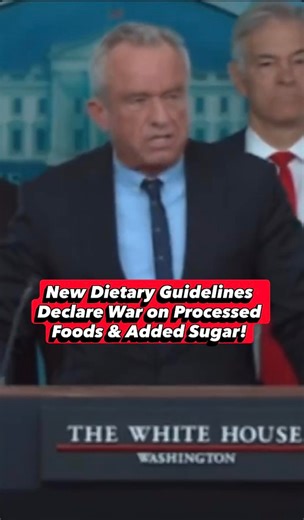 RFK Jr. just unveiled the Dietary Guidelines for Americans, the biggest overhaul in history, ending decades of corporate-driven lies that made Americans sicker while healthcare costs exploded. Key game-changers: * End the war on saturated fats—protein and healthy fats are essential. * Whole foods first—vegetables, fruits, and whole grains outperform refined carbs. * War on added sugar—especially sugary drinks driving metabolic disease. * Avoid ultra-processed junk loaded with additives, excess s