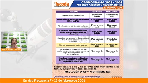 Frecuencia F - 25 de febrero de 2026 | fecode