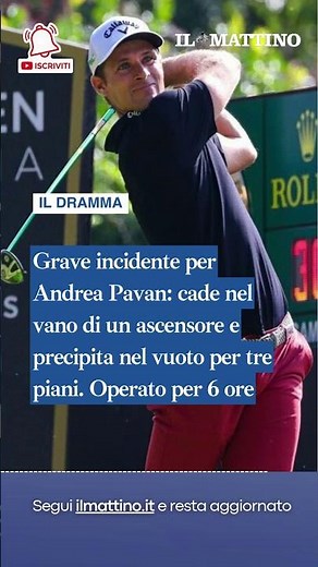 Grave incidente per Andrea Pavan: cade nel vano di un ascensore e precipita nel vuoto per tre piani
