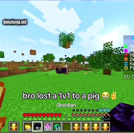 How does one loose a 1v1 to a pig techno blade really doesn’t die #donutsmp #1v1 #minecraft