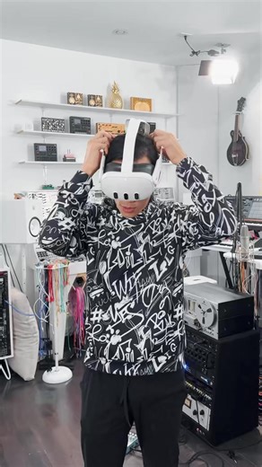 VR instruments! I could have played in mixed reality but I chose to be surrounded by mushrooms | Andrew Huang