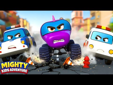 STOP THE MONSTER TRUCK! | 🚨 Police Car Rescue | EP 2 | Mighty Kids Adventure
