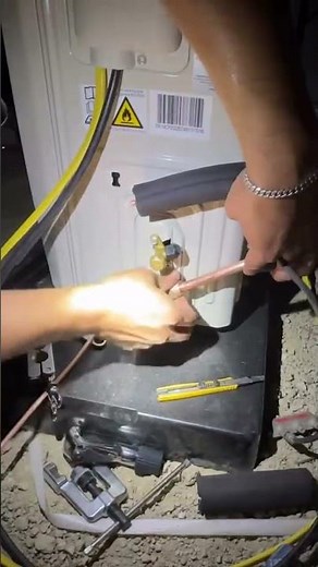 Installing a mini split copper line set, with Flare Tite seals.