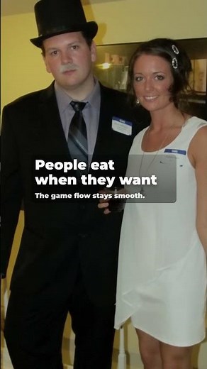 Buffet-style food is best for our murder mystery parties