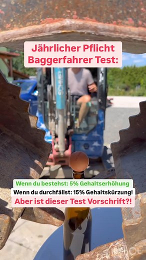 Der Anbaggerer | Jährlicher Baggerfahrer Test, um 5% Gehaltserhöhung zu bekommen. ABER: Wer diesen Test beim ersten Mal nicht schafft, bekommt eine... | Instagram