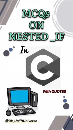 nested _if(MCQs)|cnotes|quotes|#programmingshorts #programming #cprogramminglanguage