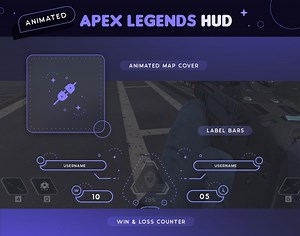 Apex Legends Overlay HUD | 7 Animated Cute Minimal Starry Game Overlays for Streamers | Map Cover Label Bars Win Loss Counter | OBS Twitch - Etsy