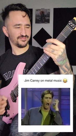 John Matos on Instagram: "Another amazing comedian that should have been fronting a band 😂 . . . #metal #heavymetal #jimcarrey #guitar #guitarist #lol"