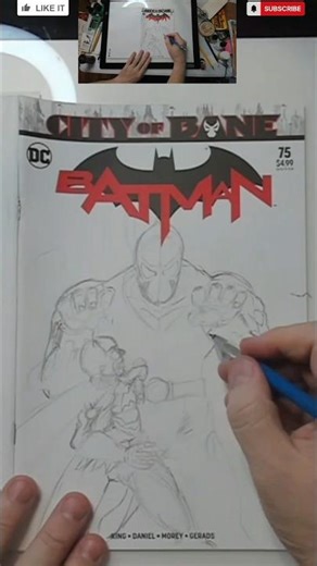 Bane vs Batman Cover Pencils, Inking, and Painting Process Part 2 #speedart #comics #art