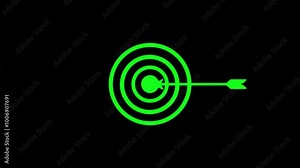 Target goal icon. Marketing targeting strategy symbol. Aim target with arrow sign 4k animation