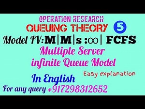 Model IV 4: M/M/s : infinity/FCFS |Multiple Server Unlimited Queue Model | m/m/c model | In ENGLISH