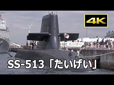 [4K] 間近に見る最新鋭潜水艦「たいげい」- 海上自衛隊 国際観艦式 2022 フリートウィーク / JMSDF SS-513 Js Taigei