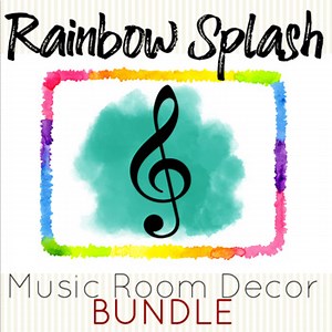 Rainbow Splash Music Room Decor BUNDLE