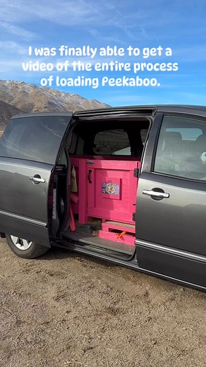 Loading Peekaboo for an adventure. It wasn’t always this easy, believe me! It took several attempts and people to get her up the ramp and into the van the first several times. However, after a few trips, I think she realized that the van means fun new adventures and places. So, she gets in readily now. When we arrive at our destination, she’s always so alert when she first comes down the ramp and looks around to see where she is. I’ll get a video of that too because I think you would like it. Oh