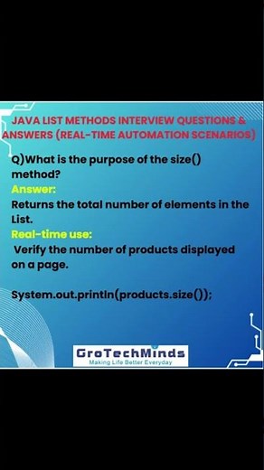 Top 10 Java List Methods Every Automation Tester Must Know | Java Interview Questions