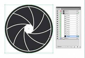 Editierbare Irisblende mit Illustrator