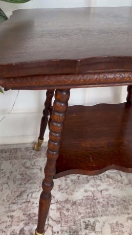 Antique Oak Parlor Table, Turned Legs, Ball & Claw Feet, Victorian Plant Stand - Etsy