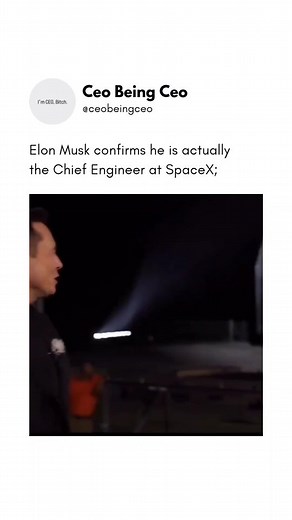 💡🚀 Most people see Elon Musk as just the CEO of SpaceX, but he recently confirmed that he's actually the Chief Engineer as well! Musk personally oversees the technology and engineering behind SpaceX’s groundbreaking missions, proving he's more than just a business leader—he’s a hands-on innovator. His technical involvement is a key factor in SpaceX’s success, pushing humanity closer to becoming a multi-planetary species. Follow (us) @ceobeingceo for more!!😇 #Ceo650#dropshipping #ecommerce #ec