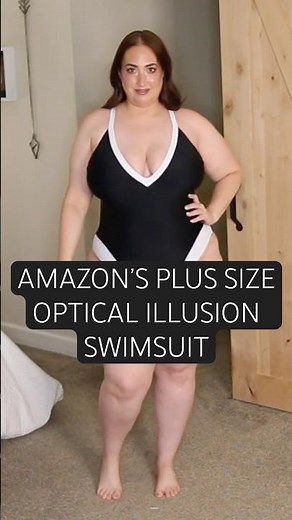 Trying Amazon's Viral Optical Illusion Swimsuit....yikes! | Plus size swimsuit Haul