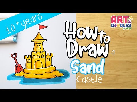 How to draw a SAND CASTLE | Step by step | Art and doodles for Kids