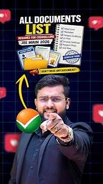 ⚠️ JEE Counselling 2026 | Important Documents You Can’t Miss | #ytshorts#jee2026 #jeecounselling