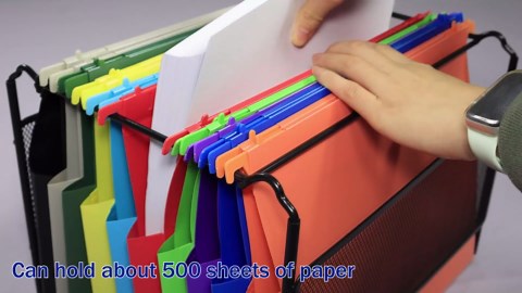 10pcs Hanging File Folders Letter Size, Plastic Hanging Folders, 2" Expandable File Folders Hanging with Tabs, File Organizer for Home Office School Document Organization, Assorted Colors