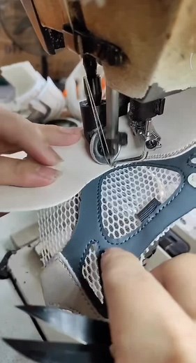 Shoes Making Process with Computer Sewing Machine