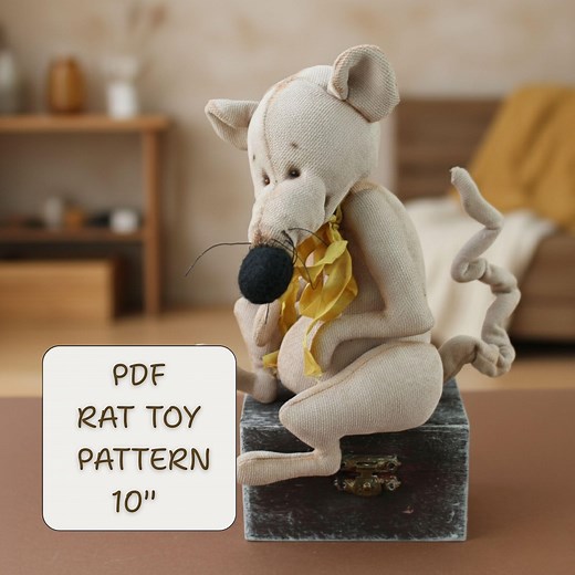 Rat Sewing Pattern PDF, Ratberry Toys Plushie Pattern, Creepy Cute Plush Mouse to Sewing - Etsy