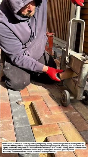 Satisfying Brick Cutting & Paving Technique! Perfect Fit Every Time.