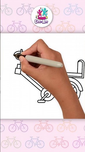 How To Draw A Bicycle 🚴| Step By Step Drawing For Kids #shorts #hooplakidzhowto