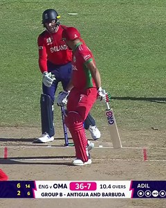 Leg-spinner Adil Rashid is in on the act now, making a mess of the stumps 🙌 #ENGvOMA #T20WorldCup | ICC - International Cricket Council