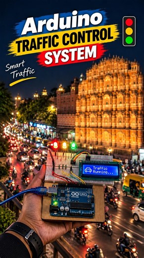 Arduino Traffic Light Control System 🚦 | Smart Traffic Signal Using Arduino #shorts