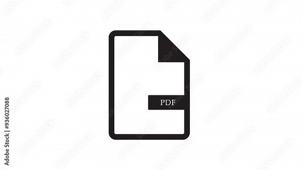PDF document file icon, CSV file icon animation. simple design pdf file icon.