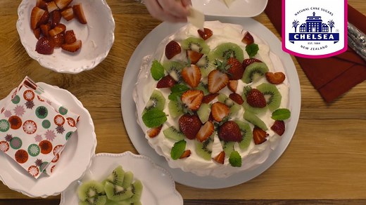 Is there anything more perfect than enjoying pavlova with loved ones during Christmas? Bake this Perfect Pavlova recipe and you'll be the dessert hero! Find the recipe here: https://www.chelsea.co.nz/browse-recipes/pavlova/ | Chelsea Sugar