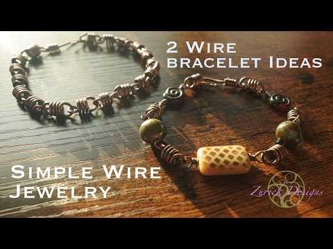 Beginner Wire Wrapped Bracelet | Coiled Wire Link & Bead Bracelet Tutorial