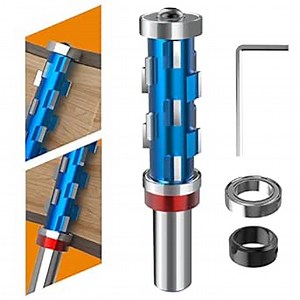 PRO Spiral Trim Router Bit Double Bearing Trimming Bit 1/2 Shank, 2-9/16 Inch (65MM) Cutting Height