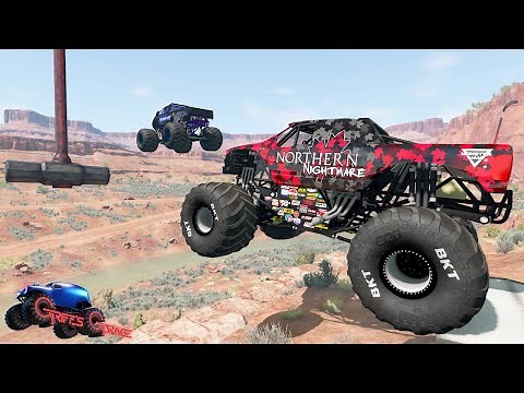 INSANE MONSTER TRUCK RACING #12 | Drag Racing, Crashes, and Obstacle Course - BeamNG Drive