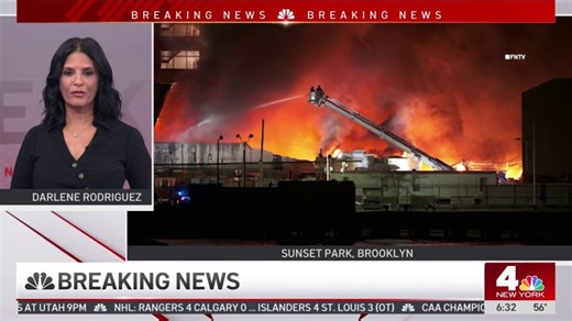 Massive fire destroys three Brooklyn warehouses, injuring 2 firefighters