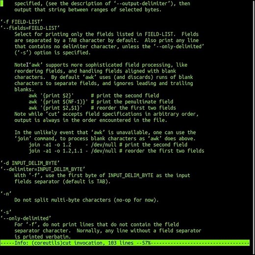 The 'cut' Command In Linux