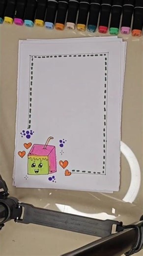 Easy Cute Boarder Design For Project Work Front Page Boarder Design #art #viral #easy#love#ytshorts